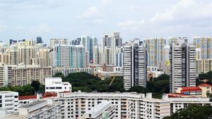A city landscape of HDB flats in Singapore