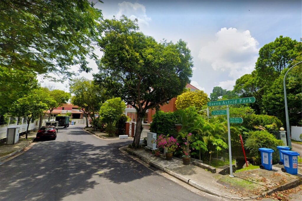 Google Maps image of District 10, Queen Astrid Park – one of the most affluent areas in Singapore